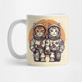 Two Astronaut Cats Mug